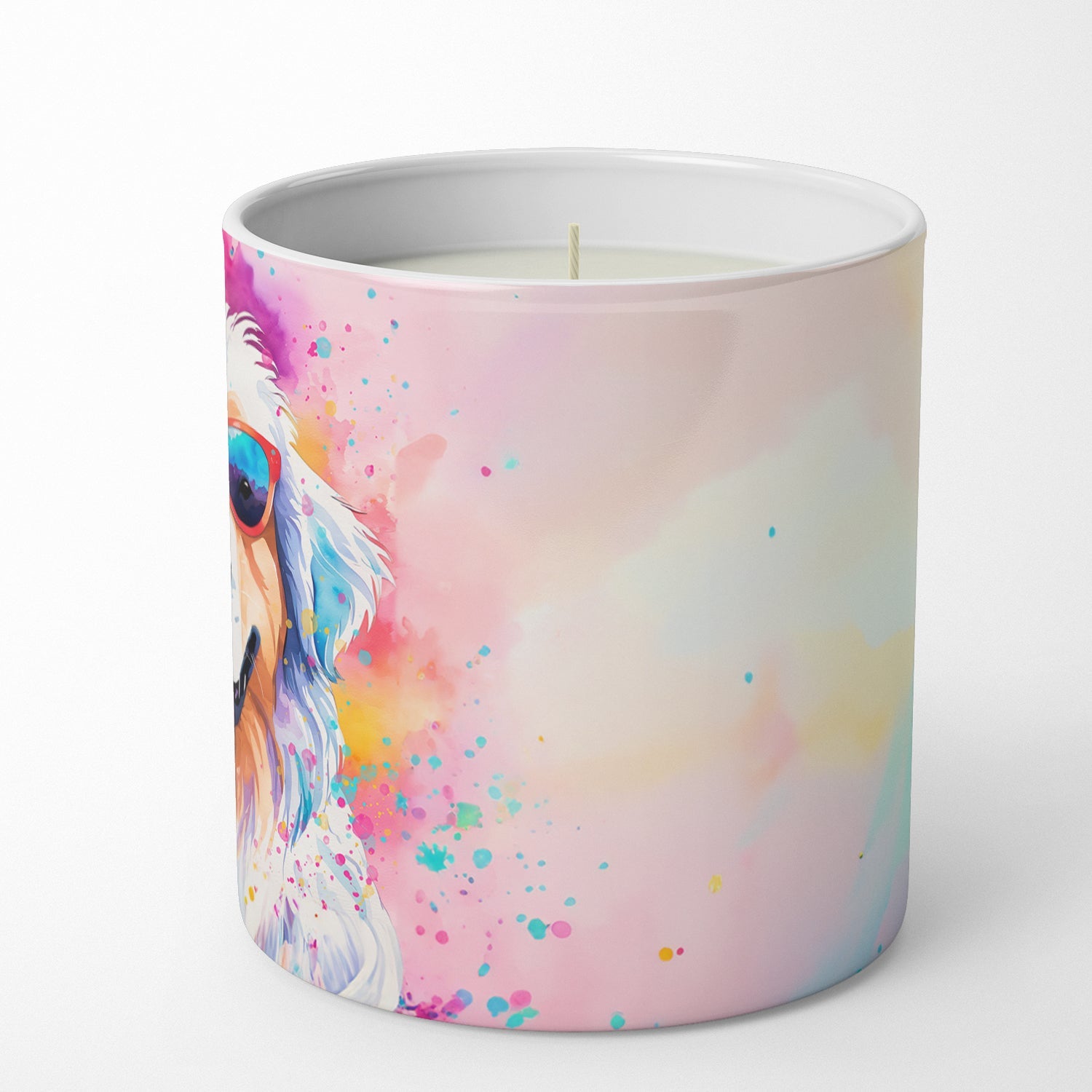 Great Pyrenees Hippie Dawg Decorative Soy Candle Nature Soy Wax Essential Oil Home Decor Ideal for Bedroom Kitchen Bath Office Gift, 10 oz