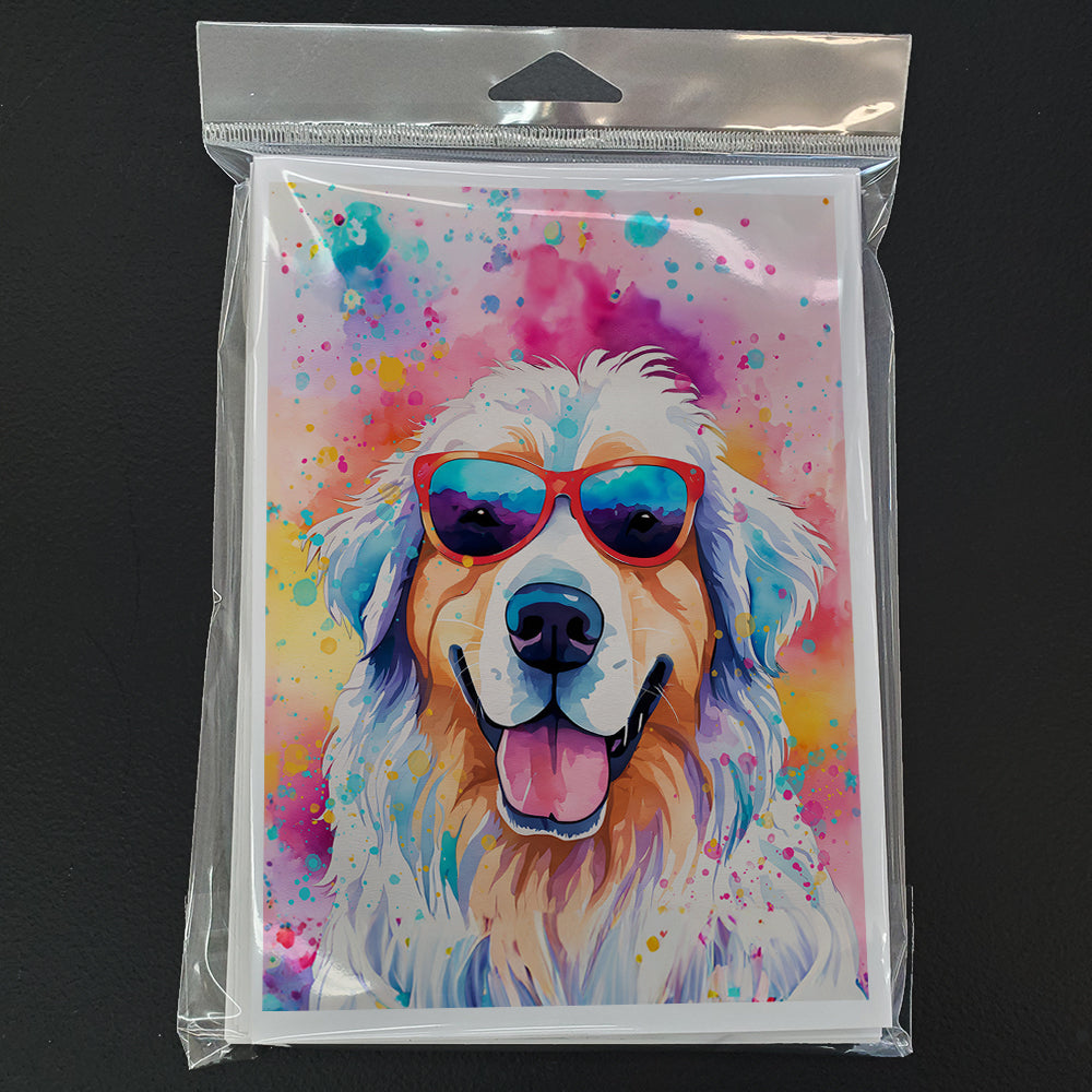 Great Pyrenees Hippie Dawg Greeting Cards Pack of 8 Blank Cards with Envelopes Whimsical A7 Size 5x7