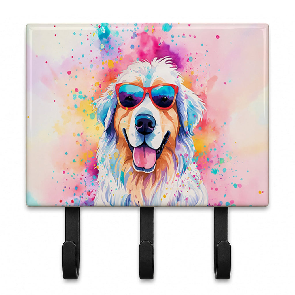 Great Pyrenees Hippie Dawg Leash or Key Holder Wall Hooks, Coat Rack Wall Mount, for Hanging Keys, Towels, Aprons, Leashes