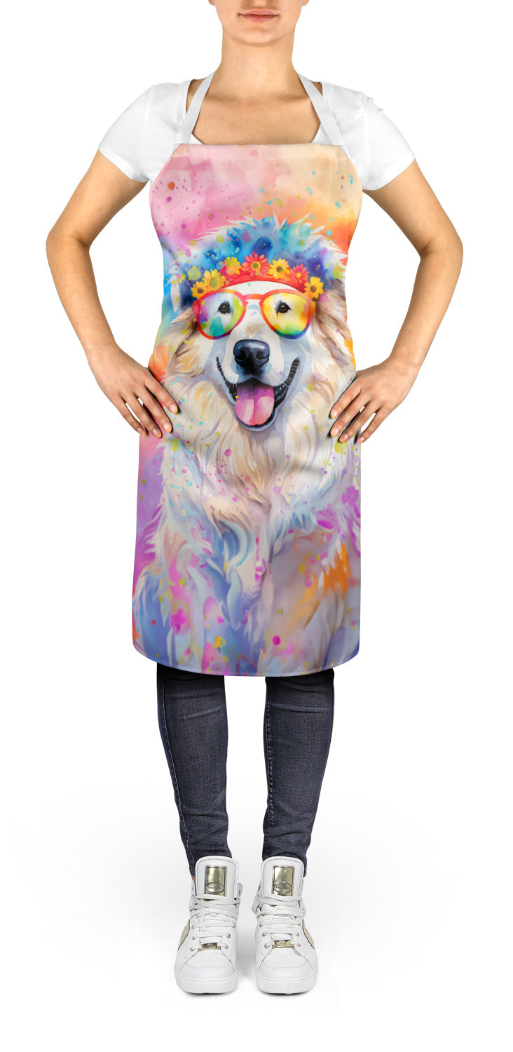 Great Pyrenees Hippie Dawg Apron Cooking Kitchen Server Baking Crafts Gardening for Adult Women Men, Unisex, Large, Multicolor