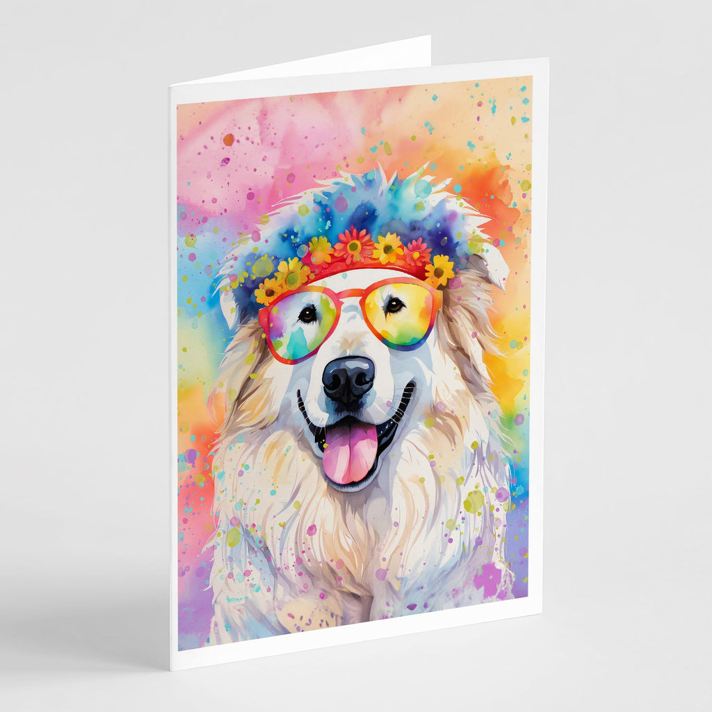 Great Pyrenees Hippie Dawg Greeting Cards Pack of 8 Blank Cards with Envelopes Whimsical A7 Size 5x7