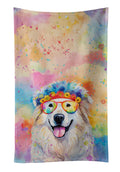 Great Pyrenees Hippie Dawg Kitchen Towel Velour Plush Front and Cotton Loop Back Machine Washable