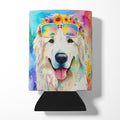 Great Pyrenees Hippie Dawg Can or Bottle Hugger Cooler Sleeve for Standard 12 oz Cans, Insulated Foam Beer & Soda Can Hugger Reusable