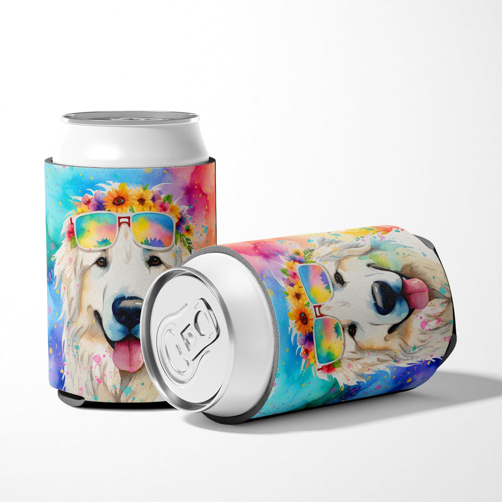 Great Pyrenees Hippie Dawg Can or Bottle Hugger Cooler Sleeve for Standard 12 oz Cans, Insulated Foam Beer & Soda Can Hugger Reusable
