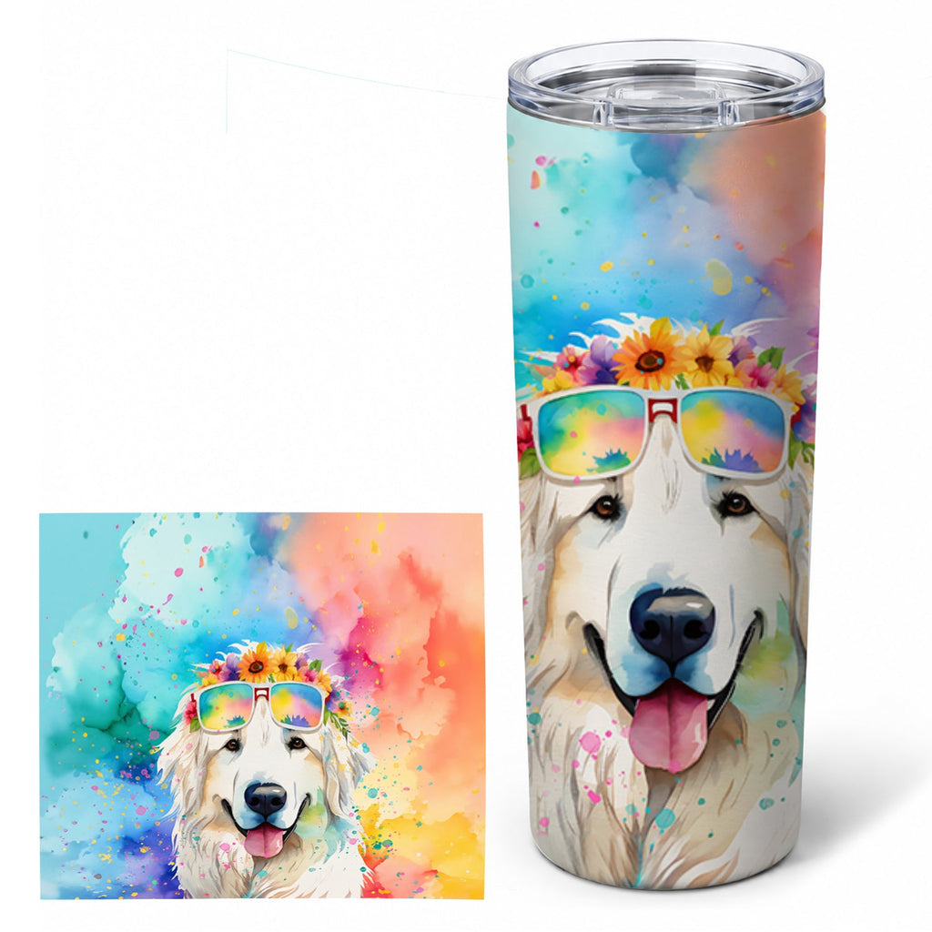 Great Pyrenees Hippie Dawg Stainless Steel Skinny Tumbler 20 oz Vacuum Double Walled Reusable Insulated Travel Cup