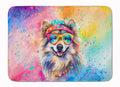 Keeshond Hippie Dawg Memory Foam Kitchen Mat Machine Washable Anti-Fatigue Cushion Comfort Bath or Kitchen Rug