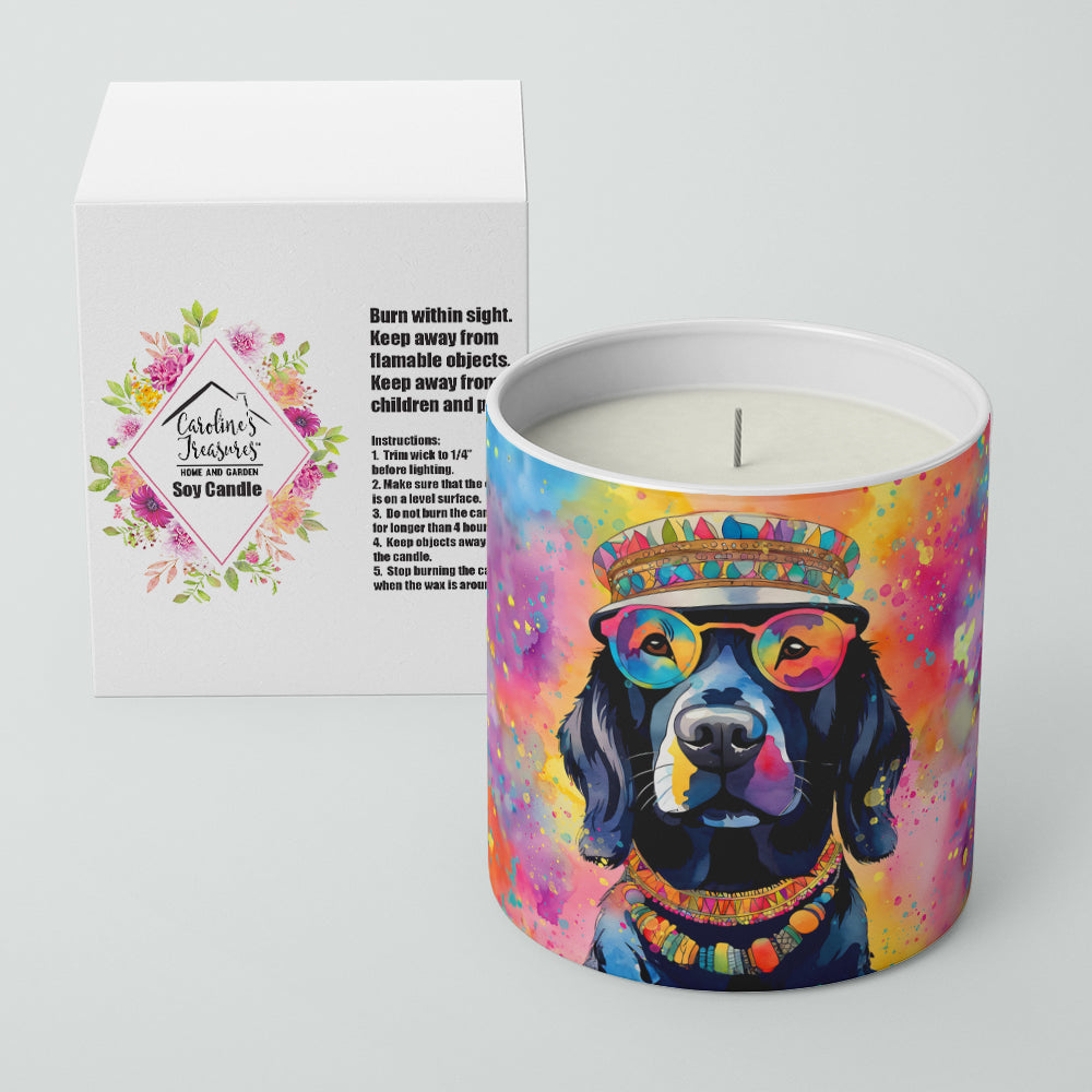 Black Labrador Hippie Dawg Decorative Soy Candle Nature Soy Wax Essential Oil Home Decor Ideal for Bedroom Kitchen Bath Office Gift, 10 oz