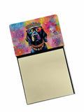 Black Labrador Hippie Dawg Watercolor Sticky Note Holder Refillable Dispenser Desk Accessory 3x3 Pad Gift