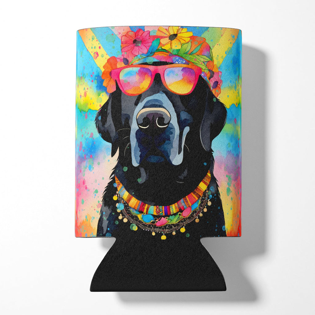 Black Labrador Hippie Dawg Can or Bottle Hugger Cooler Sleeve for Standard 12 oz Cans, Insulated Foam Beer & Soda Can Hugger Reusable