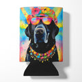 Black Labrador Hippie Dawg Can or Bottle Hugger Cooler Sleeve for Standard 12 oz Cans, Insulated Foam Beer & Soda Can Hugger Reusable