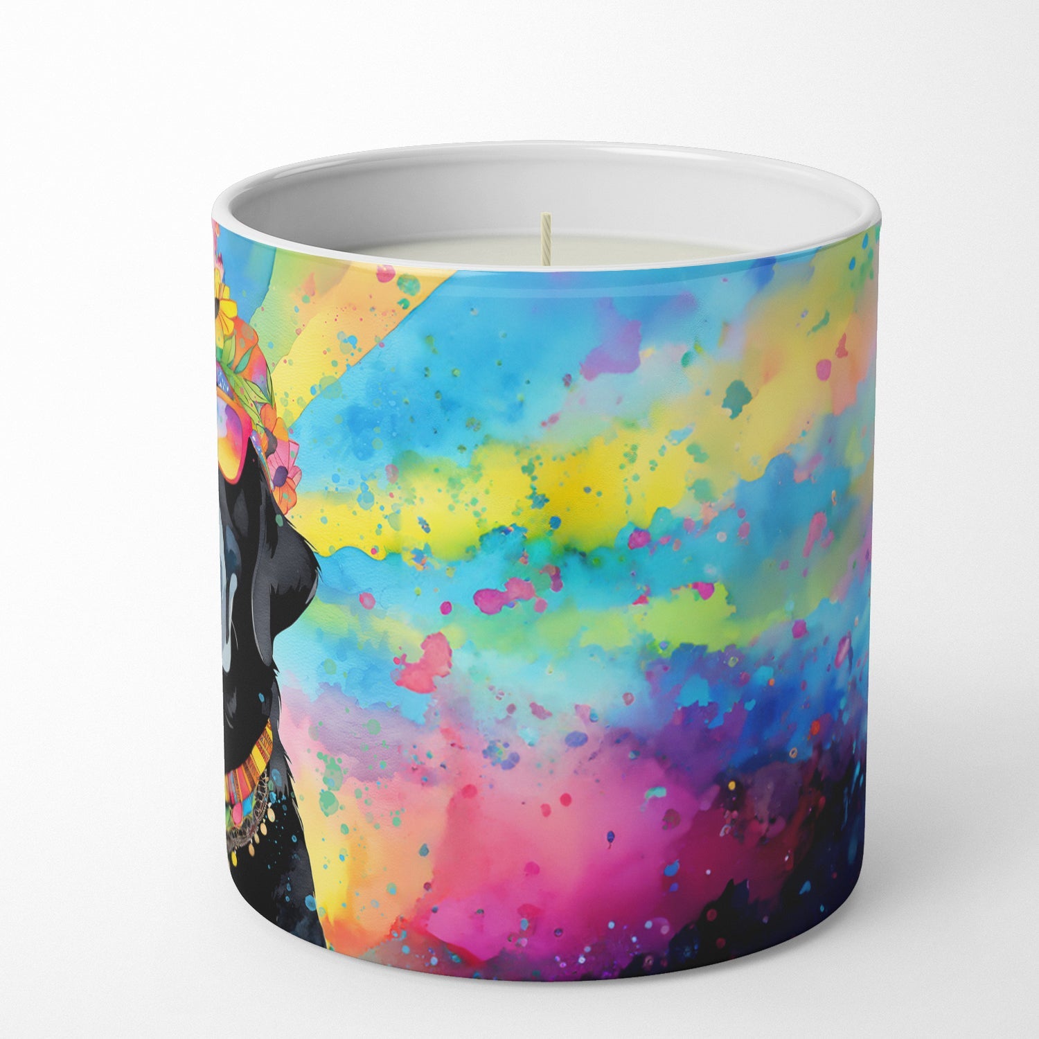 Black Labrador Hippie Dawg Decorative Soy Candle Nature Soy Wax Essential Oil Home Decor Ideal for Bedroom Kitchen Bath Office Gift, 10 oz