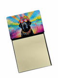 Black Labrador Hippie Dawg Watercolor Sticky Note Holder Refillable Dispenser Desk Accessory 3x3 Pad Gift