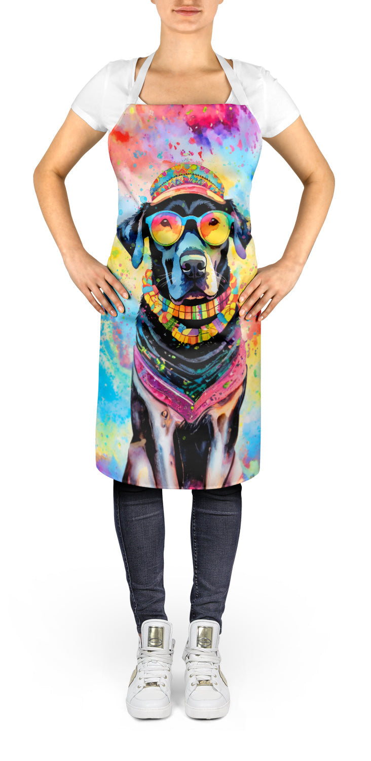 Black Labrador Hippie Dawg Apron Cooking Kitchen Server Baking Crafts Gardening for Adult Women Men, Unisex, Large, Multicolor