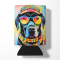 Black Labrador Hippie Dawg Can or Bottle Hugger Cooler Sleeve for Standard 12 oz Cans, Insulated Foam Beer & Soda Can Hugger Reusable