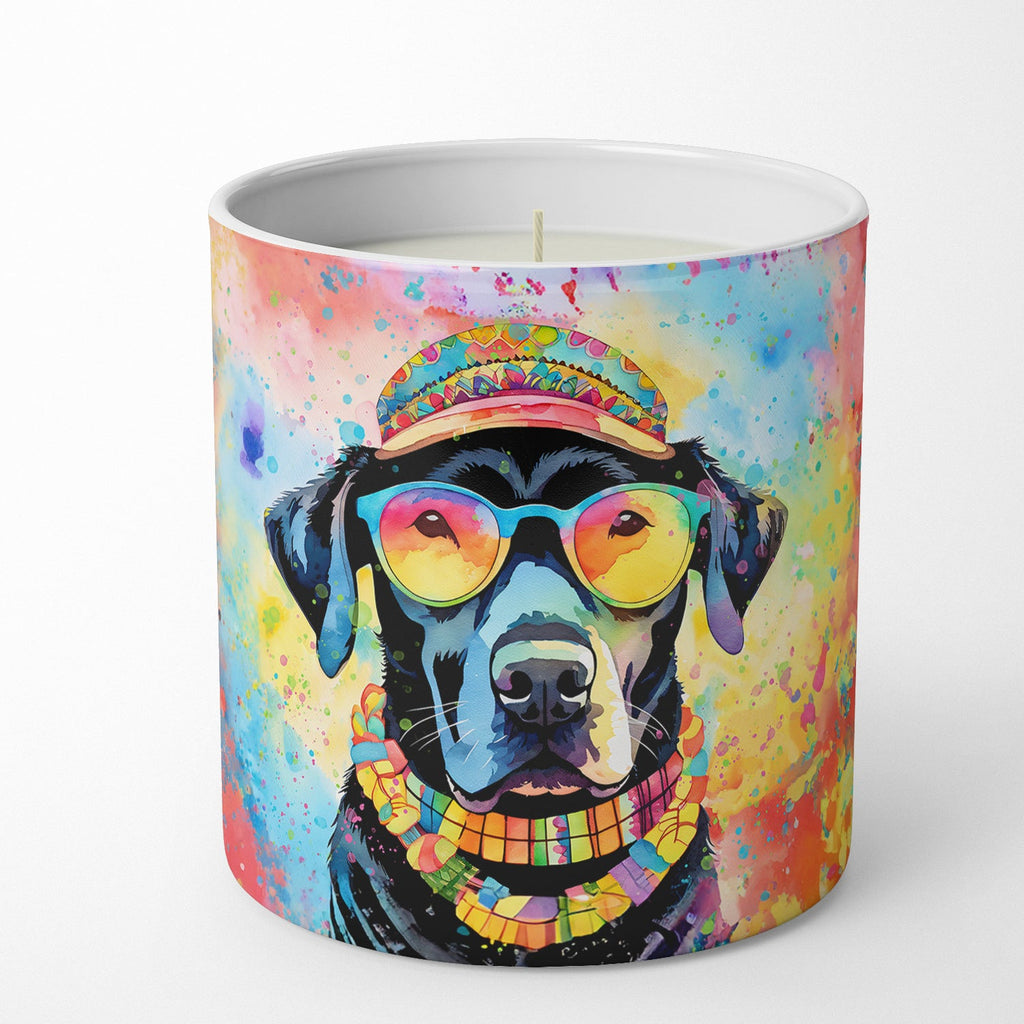 Black Labrador Hippie Dawg Decorative Soy Candle Nature Soy Wax Essential Oil Home Decor Ideal for Bedroom Kitchen Bath Office Gift, 10 oz