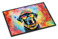 Black Labrador Hippie Dawg Doormat Indoor Outdoor 24H X 36W Front Door Mat Rugs for Entryway, Non Slip Washable Low Pile,