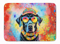 Black Labrador Hippie Dawg Memory Foam Kitchen Mat Machine Washable Anti-Fatigue Cushion Comfort Bath or Kitchen Rug