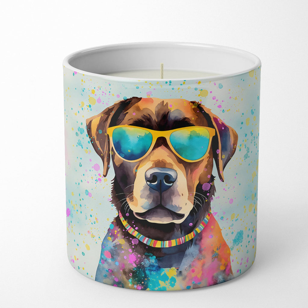 Chocolate Labrador Hippie Dawg Decorative Soy Candle Nature Soy Wax Essential Oil Home Decor Ideal for Bedroom Kitchen Bath Office Gift, 10 oz