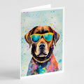 Chocolate Labrador Hippie Dawg Greeting Cards Pack of 8 Blank Cards with Envelopes Whimsical A7 Size 5x7