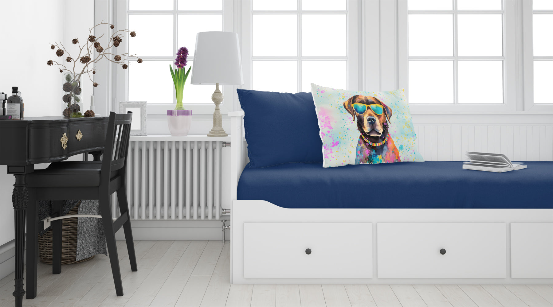 Chocolate Labrador Hippie Dawg Standard Pillowcase Lightweight Super Soft Easy Care Decorative Artwork Pillowcase, Standard