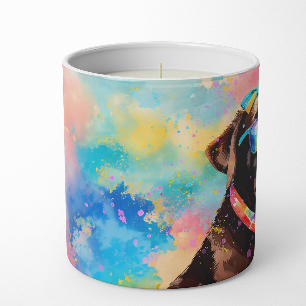 Chocolate Labrador Hippie Dawg Decorative Soy Candle Nature Soy Wax Essential Oil Home Decor Ideal for Bedroom Kitchen Bath Office Gift, 10 oz