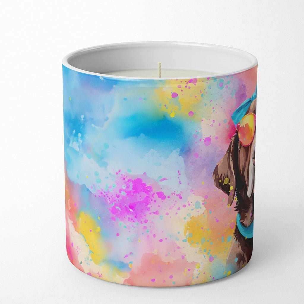 Chocolate Labrador Hippie Dawg Decorative Soy Candle Nature Soy Wax Essential Oil Home Decor Ideal for Bedroom Kitchen Bath Office Gift, 10 oz