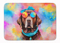 Chocolate Labrador Hippie Dawg Memory Foam Kitchen Mat Machine Washable Anti-Fatigue Cushion Comfort Bath or Kitchen Rug