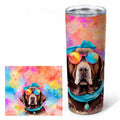 Chocolate Labrador Hippie Dawg Stainless Steel Skinny Tumbler 20 oz Vacuum Double Walled Reusable Insulated Travel Cup