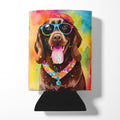Chocolate Labrador Hippie Dawg Can or Bottle Hugger Cooler Sleeve for Standard 12 oz Cans, Insulated Foam Beer & Soda Can Hugger Reusable
