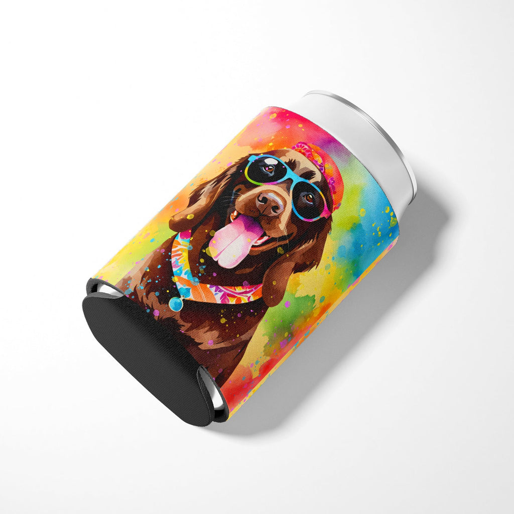 Chocolate Labrador Hippie Dawg Can or Bottle Hugger Cooler Sleeve for Standard 12 oz Cans, Insulated Foam Beer & Soda Can Hugger Reusable