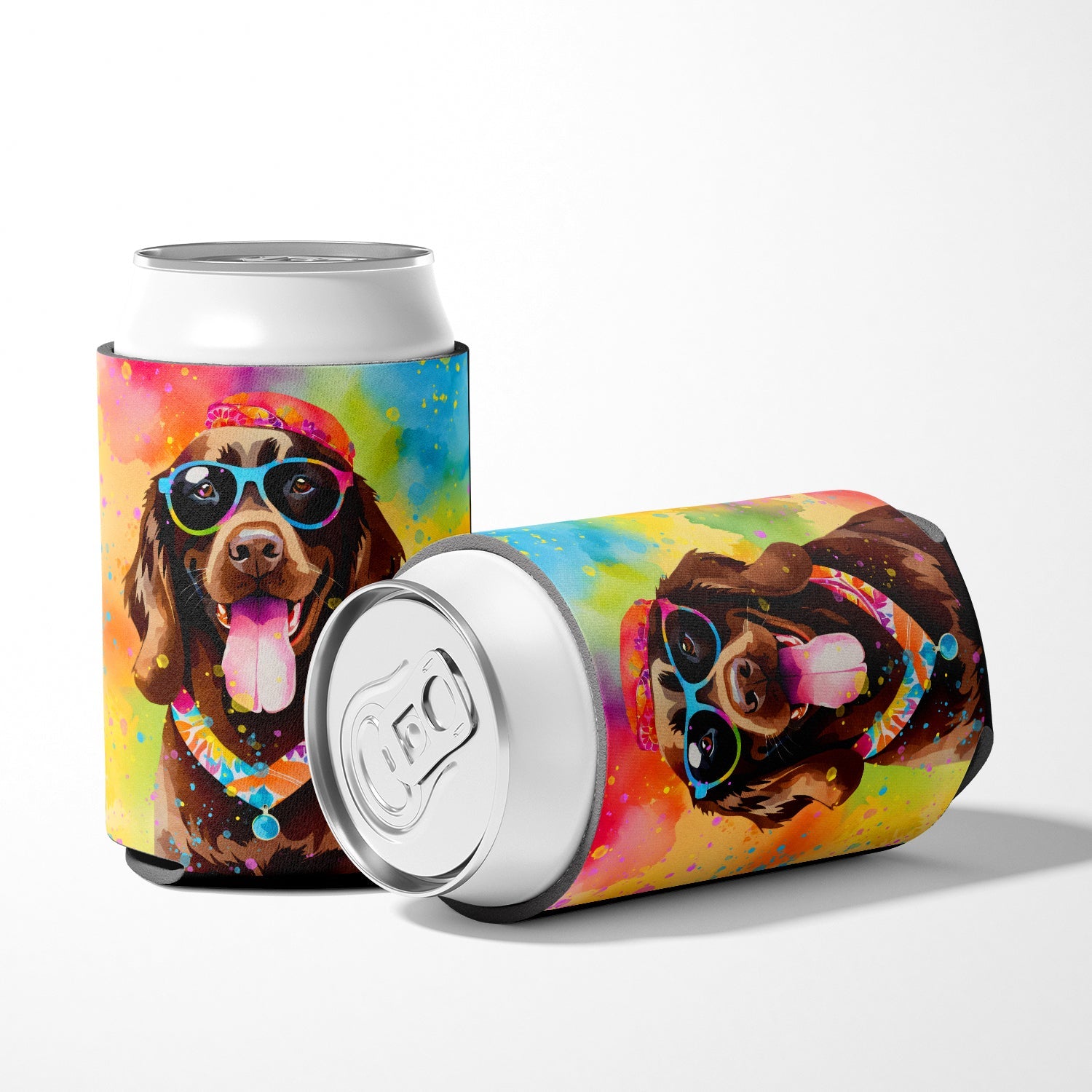 Chocolate Labrador Hippie Dawg Can or Bottle Hugger Cooler Sleeve for Standard 12 oz Cans, Insulated Foam Beer & Soda Can Hugger Reusable
