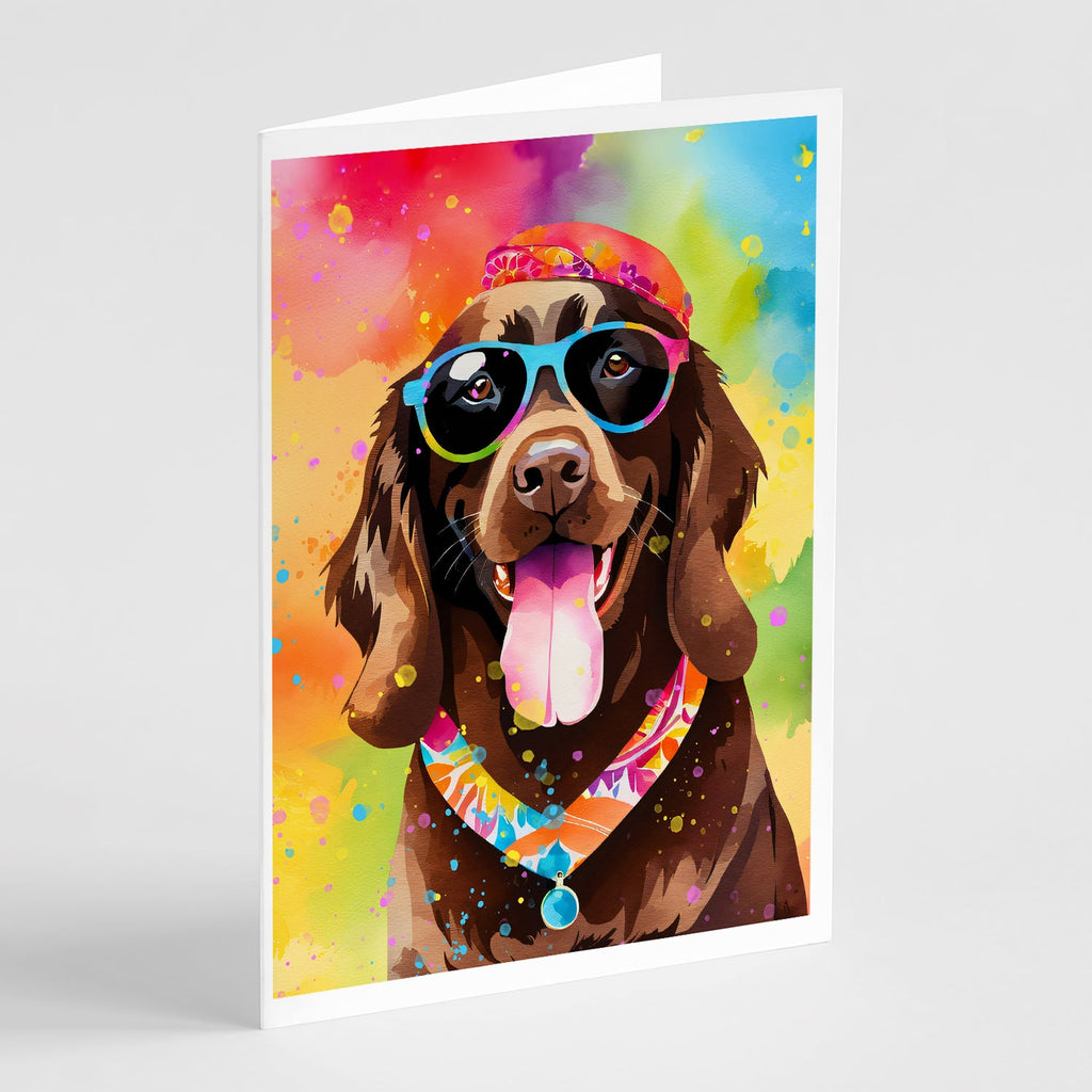 Chocolate Labrador Hippie Dawg Greeting Cards Pack of 8 Blank Cards with Envelopes Whimsical A7 Size 5x7