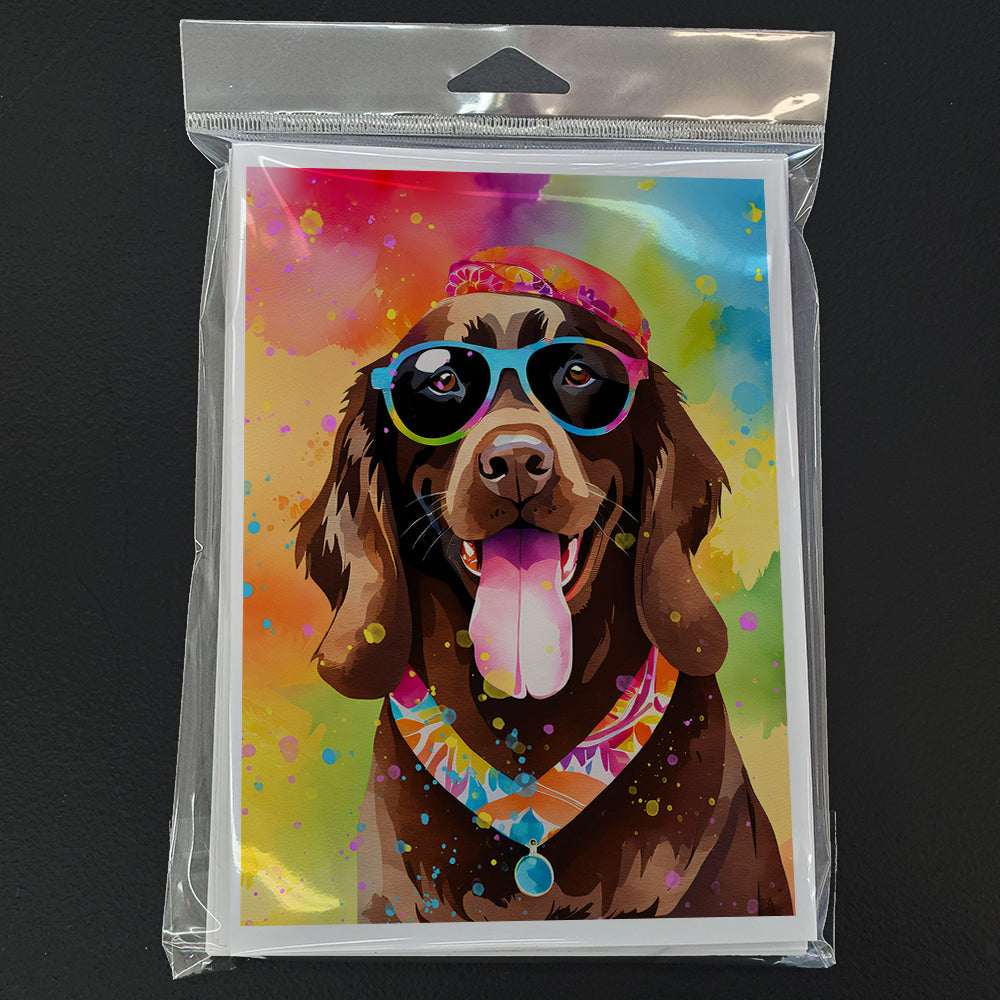Chocolate Labrador Hippie Dawg Greeting Cards Pack of 8 Blank Cards with Envelopes Whimsical A7 Size 5x7