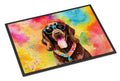 Chocolate Labrador Hippie Dawg Doormat Indoor Outdoor 24H X 36W Front Door Mat Rugs for Entryway, Non Slip Washable Low Pile,