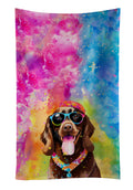 Chocolate Labrador Hippie Dawg Kitchen Towel Velour Plush Front and Cotton Loop Back Machine Washable