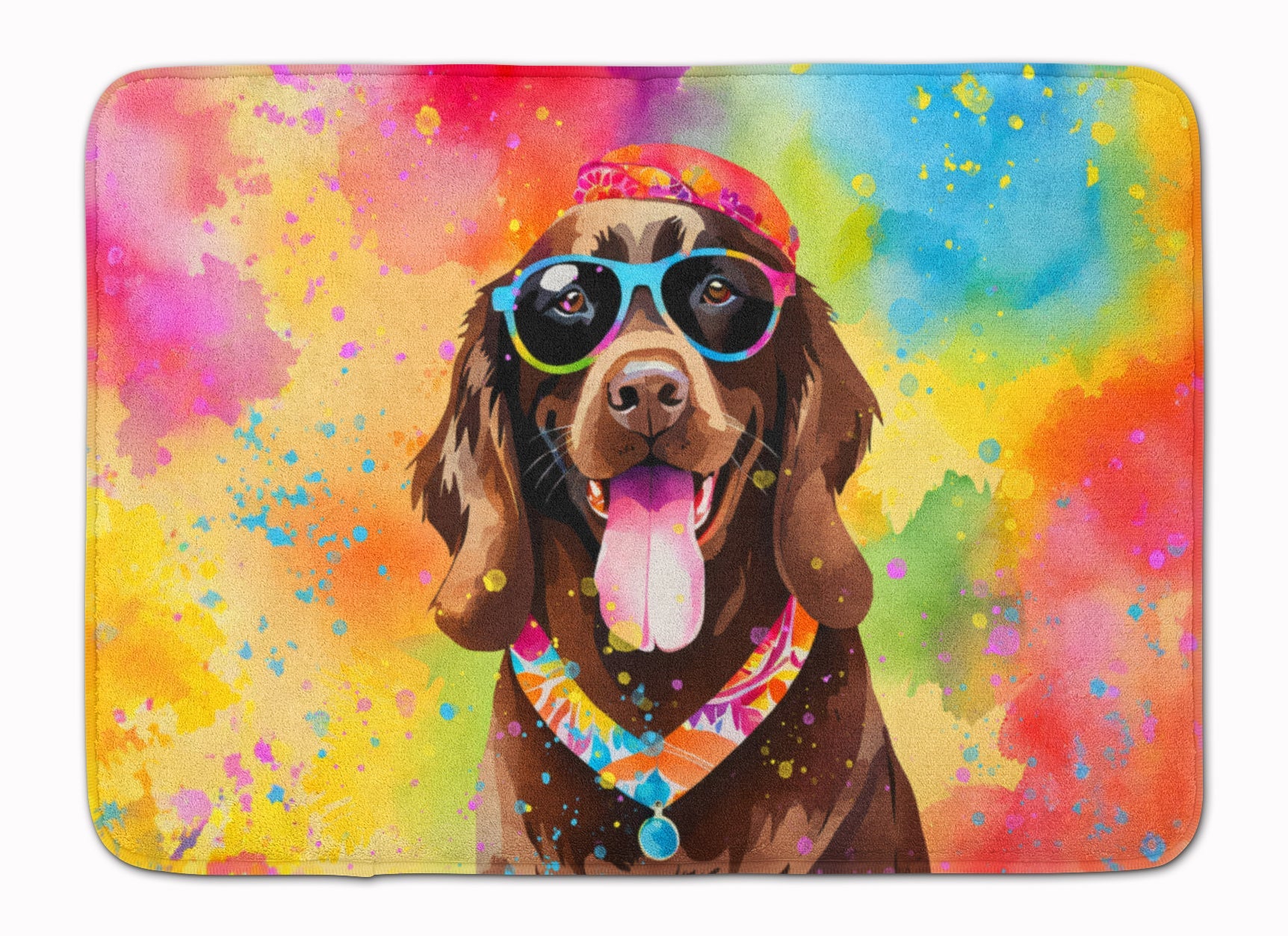 Chocolate Labrador Hippie Dawg Memory Foam Kitchen Mat Machine Washable Anti-Fatigue Cushion Comfort Bath or Kitchen Rug