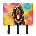 Chocolate Labrador Hippie Dawg Leash or Key Holder Wall Hooks, Coat Rack Wall Mount, for Hanging Keys, Towels, Aprons, Leashes