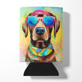 Chocolate Labrador Hippie Dawg Can or Bottle Hugger Cooler Sleeve for Standard 12 oz Cans, Insulated Foam Beer & Soda Can Hugger Reusable