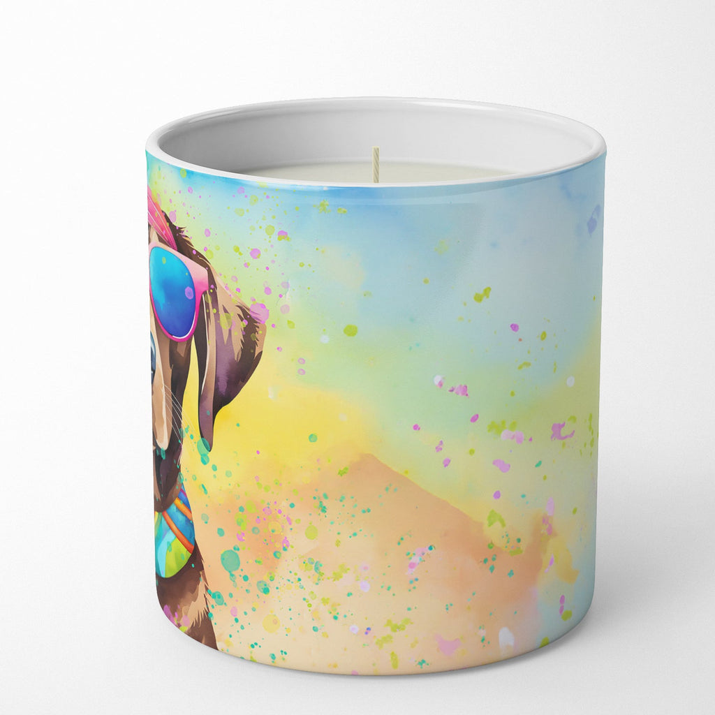 Chocolate Labrador Hippie Dawg Decorative Soy Candle Nature Soy Wax Essential Oil Home Decor Ideal for Bedroom Kitchen Bath Office Gift, 10 oz
