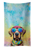 Chocolate Labrador Hippie Dawg Kitchen Towel Velour Plush Front and Cotton Loop Back Machine Washable