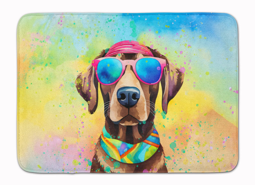 Chocolate Labrador Hippie Dawg Memory Foam Kitchen Mat Machine Washable Anti-Fatigue Cushion Comfort Bath or Kitchen Rug