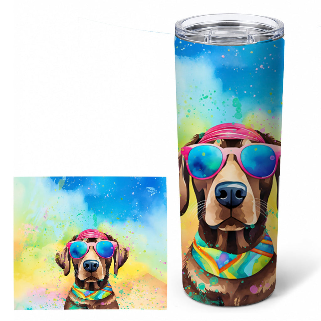 Chocolate Labrador Hippie Dawg Stainless Steel Skinny Tumbler 20 oz Vacuum Double Walled Reusable Insulated Travel Cup