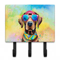 Chocolate Labrador Hippie Dawg Leash or Key Holder Wall Hooks, Coat Rack Wall Mount, for Hanging Keys, Towels, Aprons, Leashes