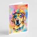 Yellow Labrador Hippie Dawg Greeting Cards Pack of 8 Blank Cards with Envelopes Whimsical A7 Size 5x7