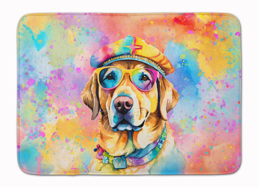 Yellow Labrador Hippie Dawg Memory Foam Kitchen Mat Machine Washable Anti-Fatigue Cushion Comfort Bath or Kitchen Rug
