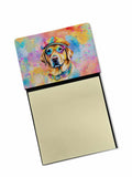 Yellow Labrador Hippie Dawg Watercolor Sticky Note Holder Refillable Dispenser Desk Accessory 3x3 Pad Gift