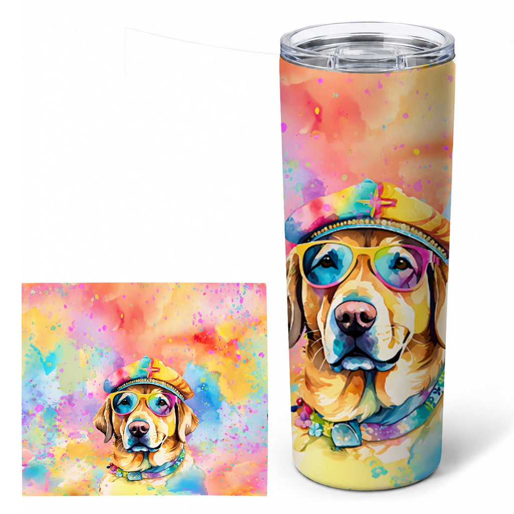 Yellow Labrador Hippie Dawg Stainless Steel Skinny Tumbler 20 oz Vacuum Double Walled Reusable Insulated Travel Cup