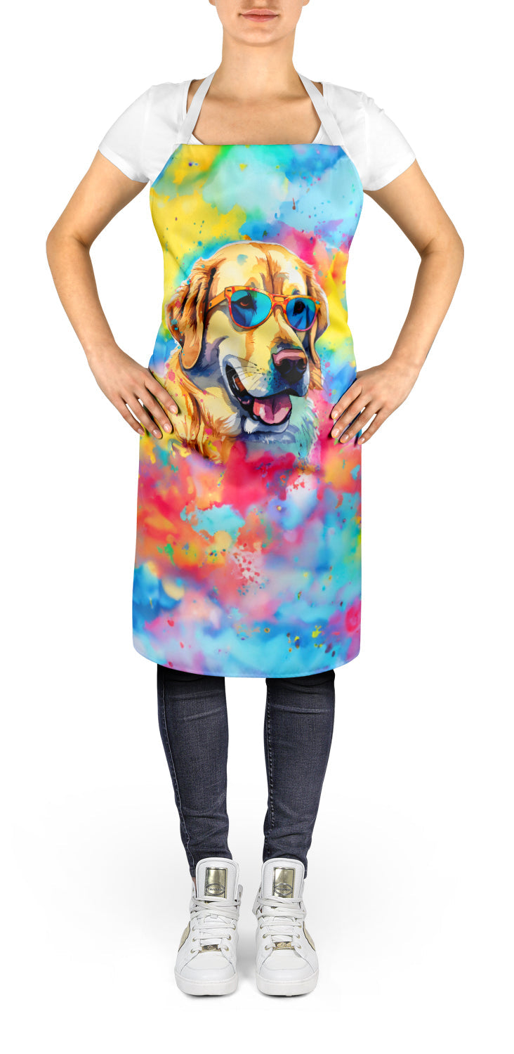 Yellow Labrador Hippie Dawg Apron Cooking Kitchen Server Baking Crafts Gardening for Adult Women Men, Unisex, Large, Multicolor