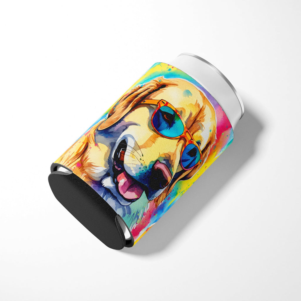 Yellow Labrador Hippie Dawg Can or Bottle Hugger Cooler Sleeve for Standard 12 oz Cans, Insulated Foam Beer & Soda Can Hugger Reusable