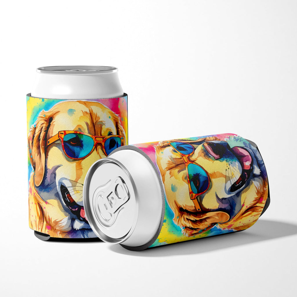 Yellow Labrador Hippie Dawg Can or Bottle Hugger Cooler Sleeve for Standard 12 oz Cans, Insulated Foam Beer & Soda Can Hugger Reusable
